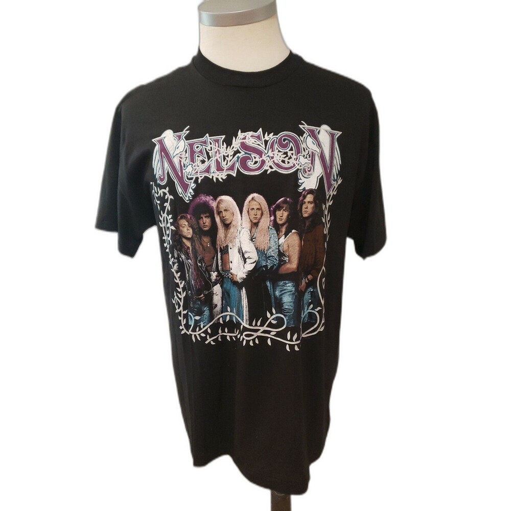 Vtg NOS 1990 Nelson Tour T-Shirt, Glam Rock, metal, Hair, Poison, Single Stitch